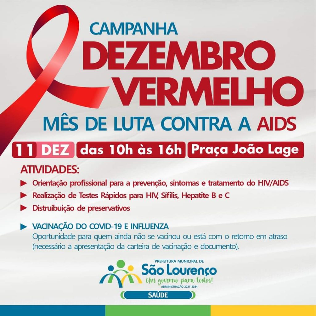 aids Ações de prevenção para as IST/AIDS e vacinação serão realizadas neste sábado em SL