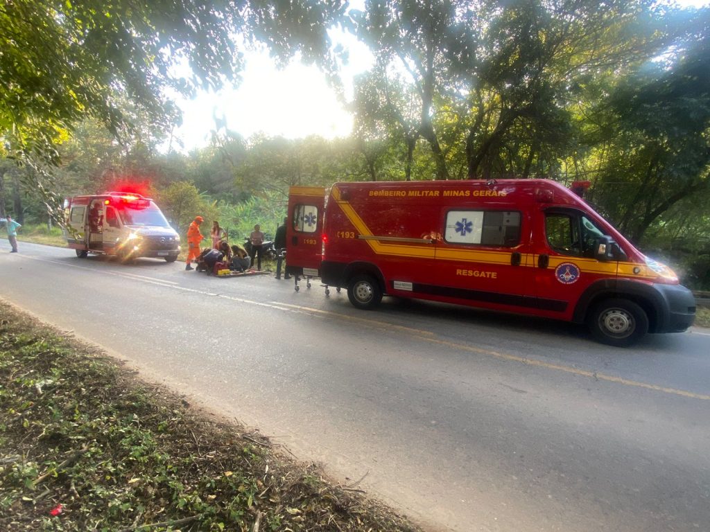 WhatsApp Image 2022 06 06 at 09.44.03 Bombeiros atendem queda de motociclista na BR 460 em Pouso Alto