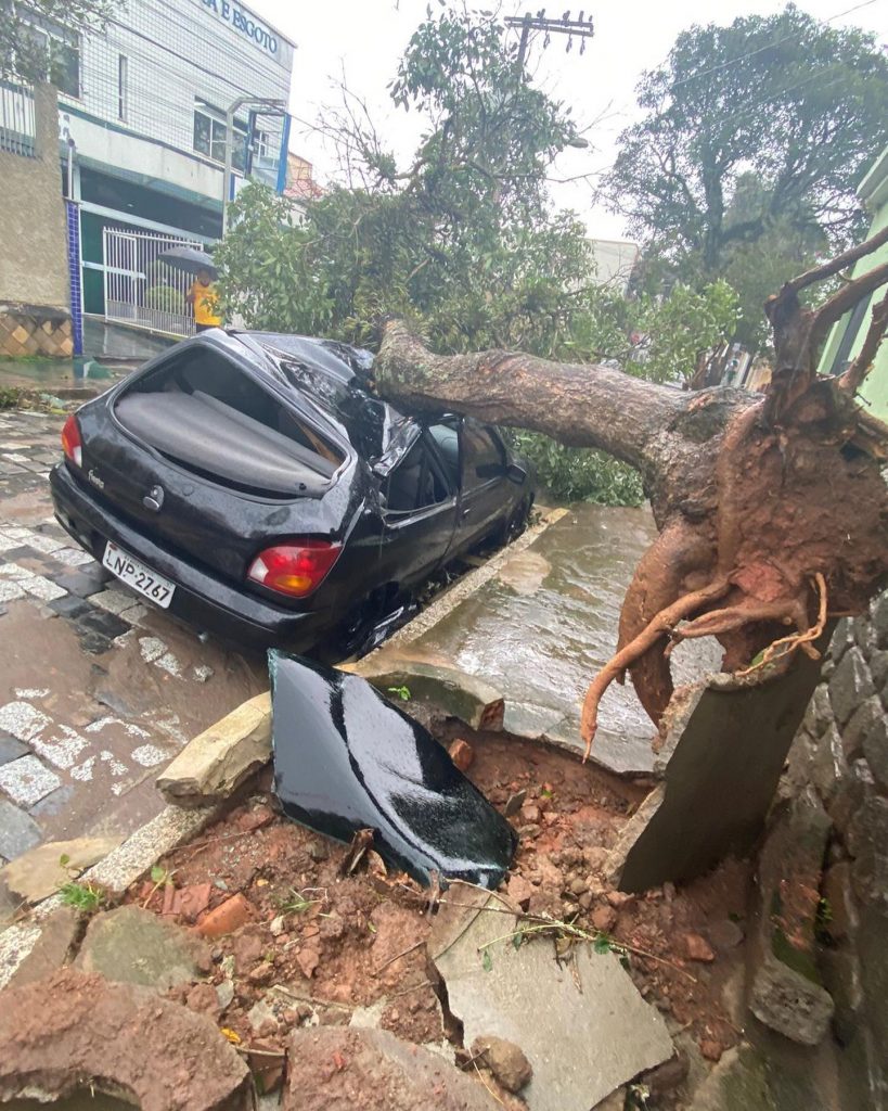 temporal 1 Temporal derruba diversas árvores, alaga ruas e causa muito transtorno em São Lourenço