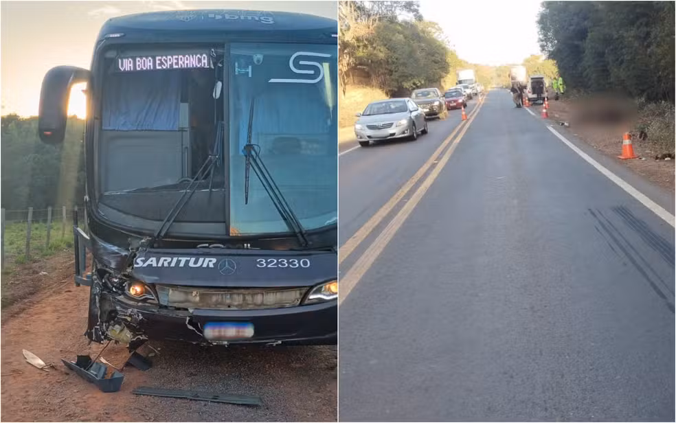 Incêndio destrói ônibus horas após acidente que matou homem e cavalo na BR-265, em Nepomuceno-MG 2 onibus saritur atropela2 Incêndio destrói ônibus horas após acidente que matou homem e cavalo na BR-265, em Nepomuceno-MG