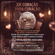 790562662 18122189312303474 1661032196688725376 n Novo quadro romântico na programação da Rádio Alternativa FM 107.9